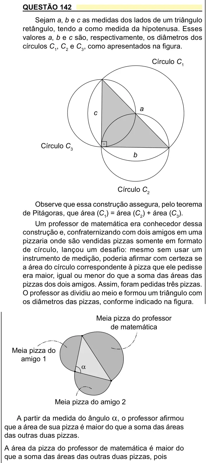 Enunciado da questão 142 do ENEM 2023 Dia 2