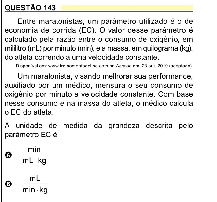 Enunciado da questão 143 do ENEM 2023 Dia 2