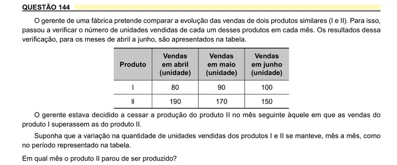Enunciado da questão 144 do ENEM 2023 Dia 2