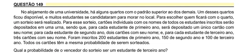 Enunciado da questão 149 do ENEM 2023 Dia 2