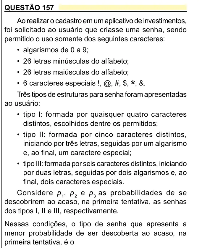 Enunciado da questão 157 do ENEM 2023 Dia 2