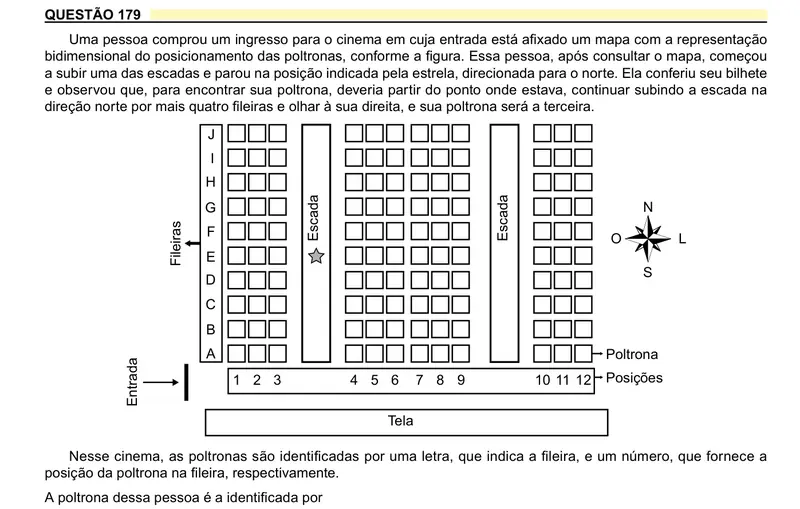 Enunciado da questão 179 do ENEM 2023 Dia 2