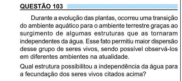 Enunciado da questão 103 do ENEM 2023