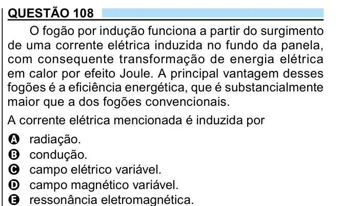 Enunciado da questão 108 do ENEM 2023