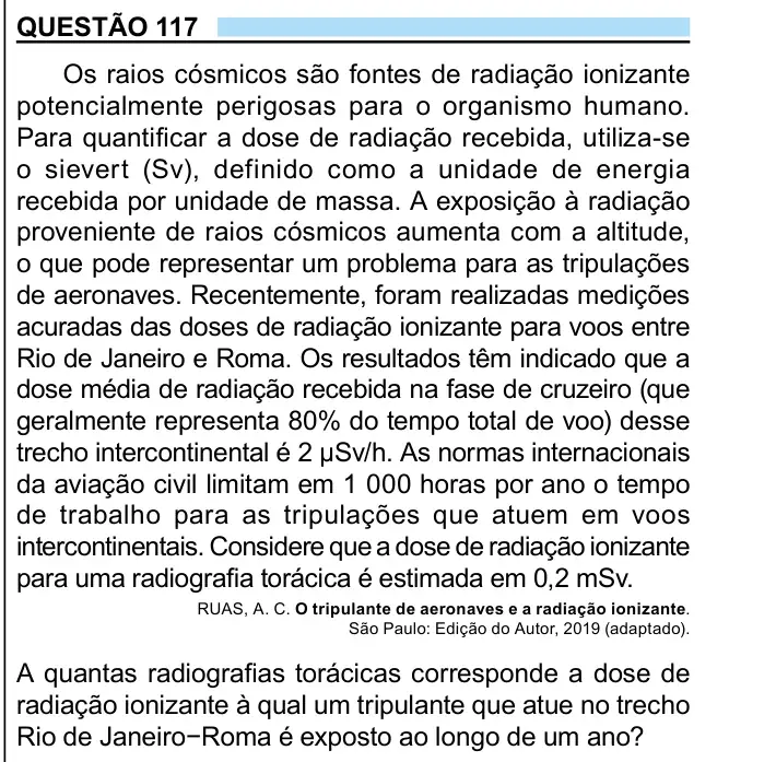 Enunciado da questão 117 do ENEM 2023