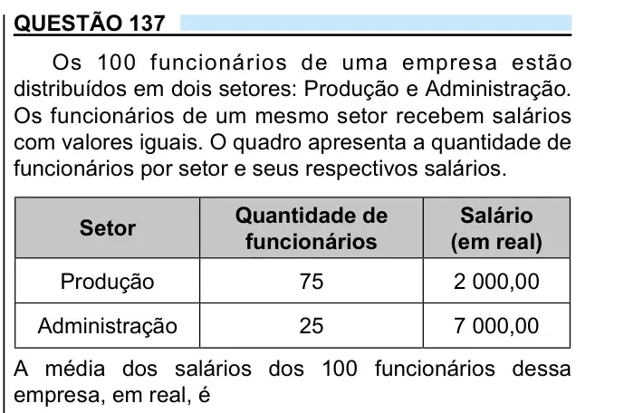Enunciado da questão 137 do ENEM 2023
