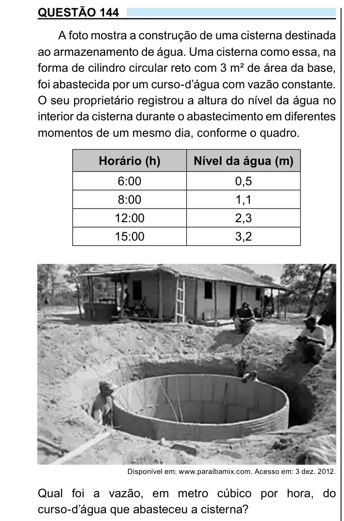 Enunciado da questão 144 do ENEM 2023