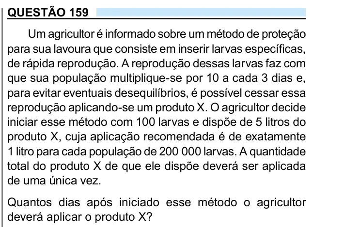 Enunciado da questão 159 do ENEM 2023