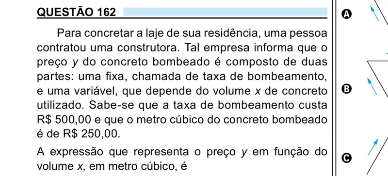 Enunciado da questão 162 do ENEM 2023