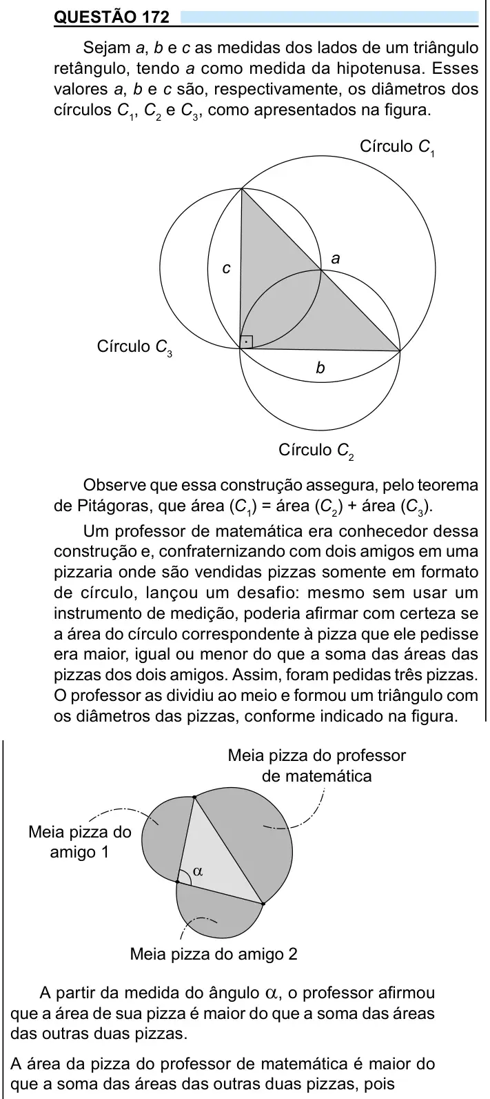 Enunciado da questão 172 do ENEM 2023