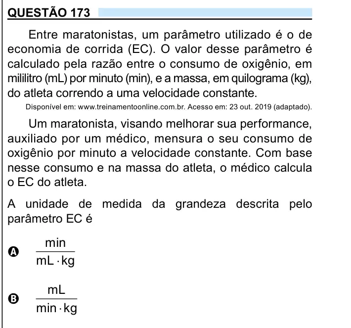 Enunciado da questão 173 do ENEM 2023