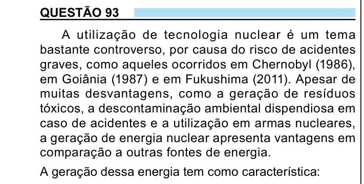 Enunciado da questão 93 do ENEM 2023