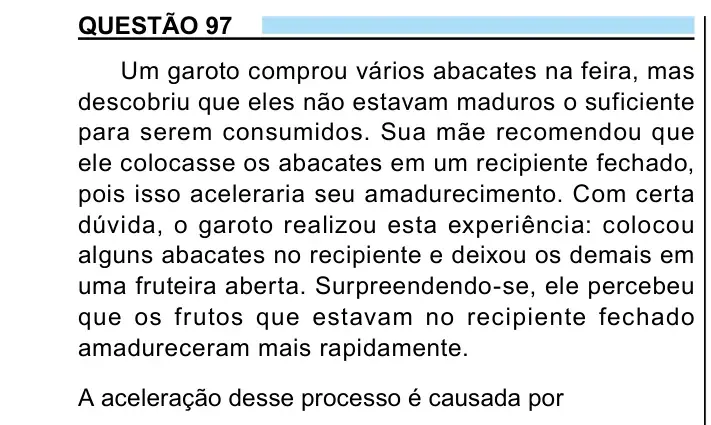 Enunciado da questão 97 do ENEM 2023