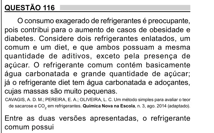 Enunciado da questão 116 do ENEM 2023 Dia 2