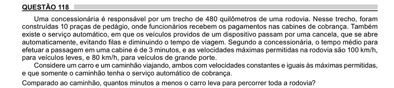Enunciado da questão 118 do ENEM 2023 Dia 2