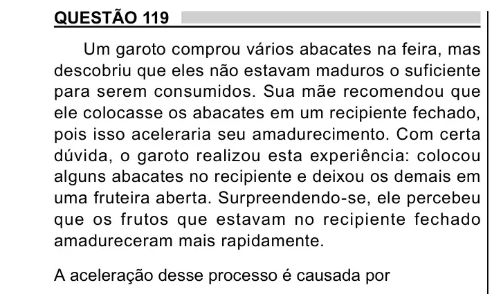 Enunciado da questão 119 do ENEM 2023 Dia 2