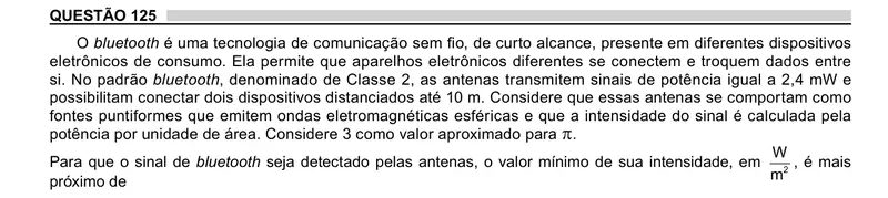 Enunciado da questão 125 do ENEM 2023 Dia 2