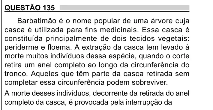 Enunciado da questão 135 do ENEM 2023 Dia 2