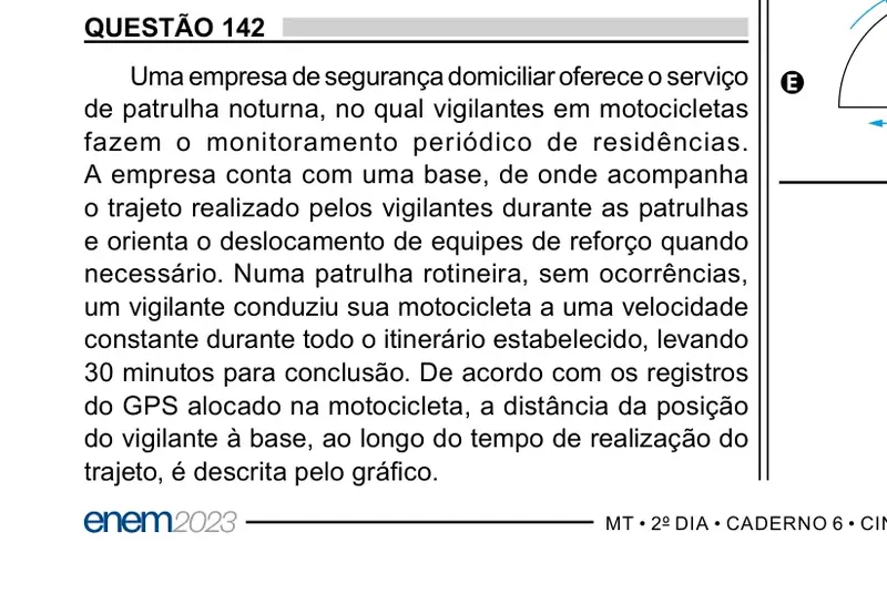 Enunciado da questão 142 do ENEM 2023 Dia 2