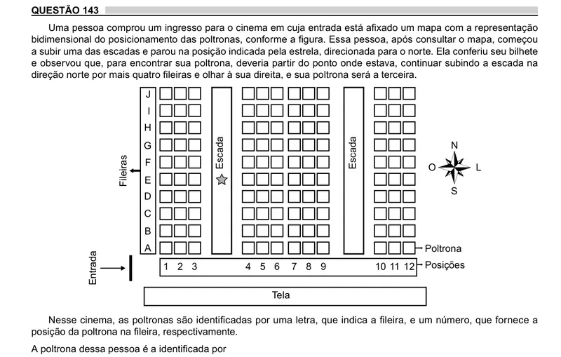 Enunciado da questão 143 do ENEM 2023 Dia 2