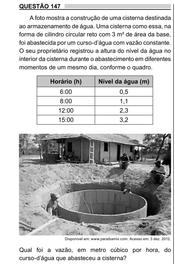 Enunciado da questão 147 do ENEM 2023 Dia 2