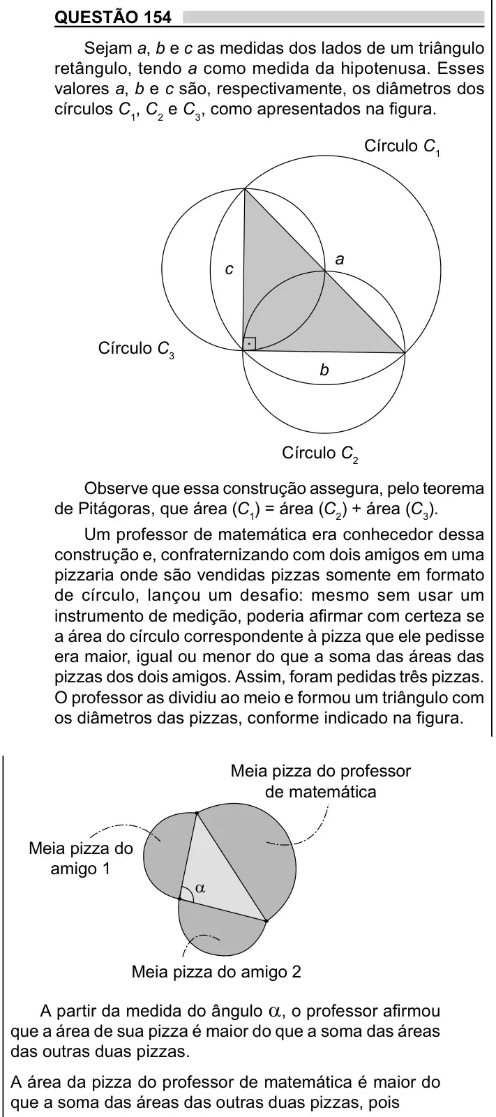 Enunciado da questão 154 do ENEM 2023 Dia 2