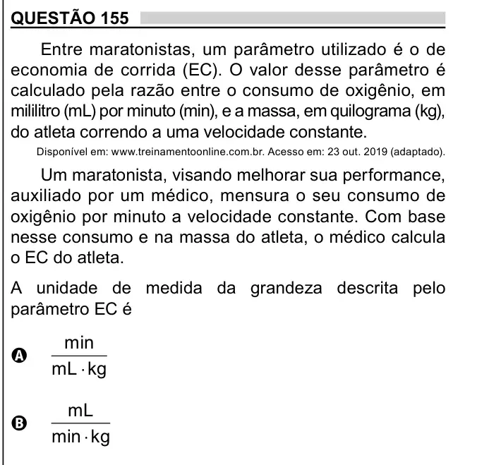 Enunciado da questão 155 do ENEM 2023 Dia 2