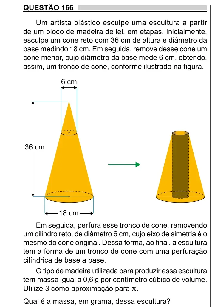 Enunciado da questão 166 do ENEM 2023 Dia 2