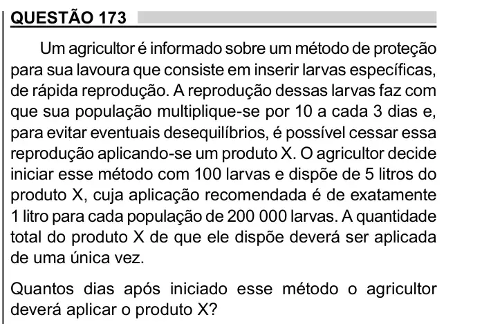 Enunciado da questão 173 do ENEM 2023 Dia 2