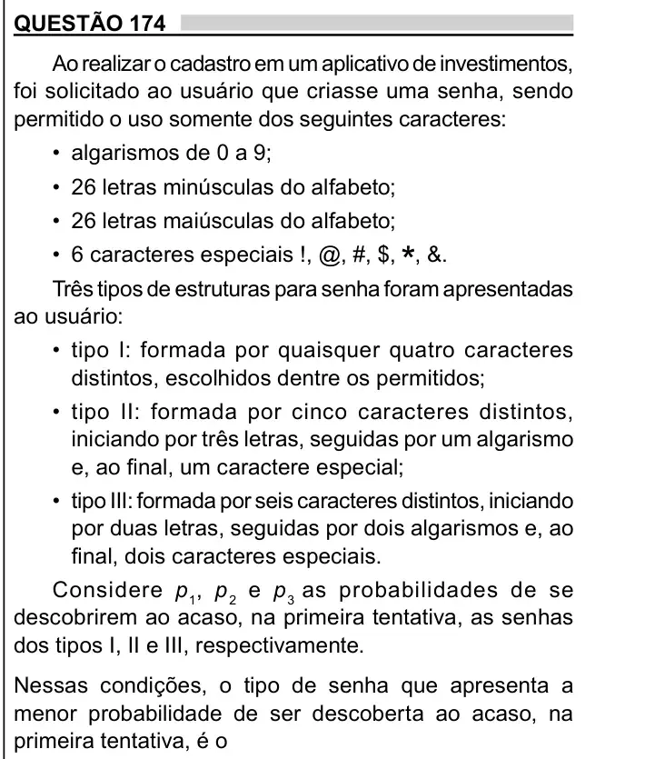 Enunciado da questão 174 do ENEM 2023 Dia 2