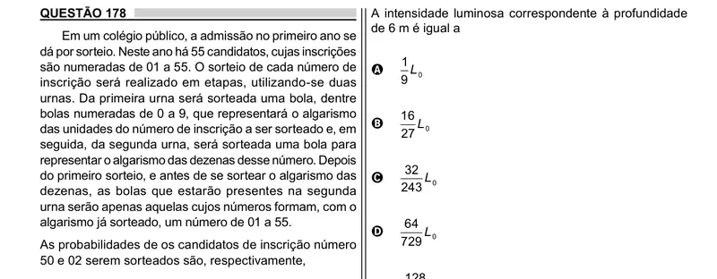 Enunciado da questão 178 do ENEM 2023 Dia 2