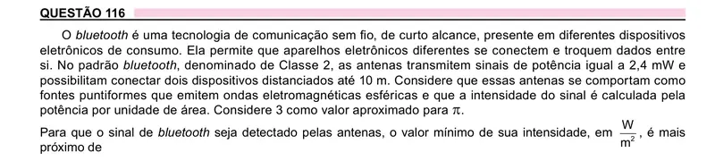 Enunciado da questão 116 do ENEM 2023 Dia 2
