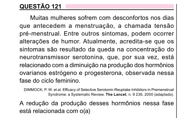 Enunciado da questão 121 do ENEM 2023 Dia 2