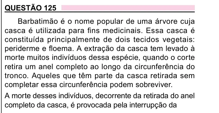 Enunciado da questão 125 do ENEM 2023 Dia 2
