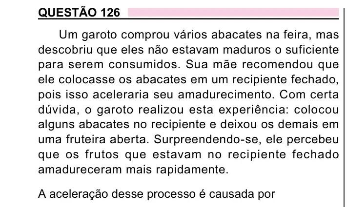 Enunciado da questão 126 do ENEM 2023 Dia 2