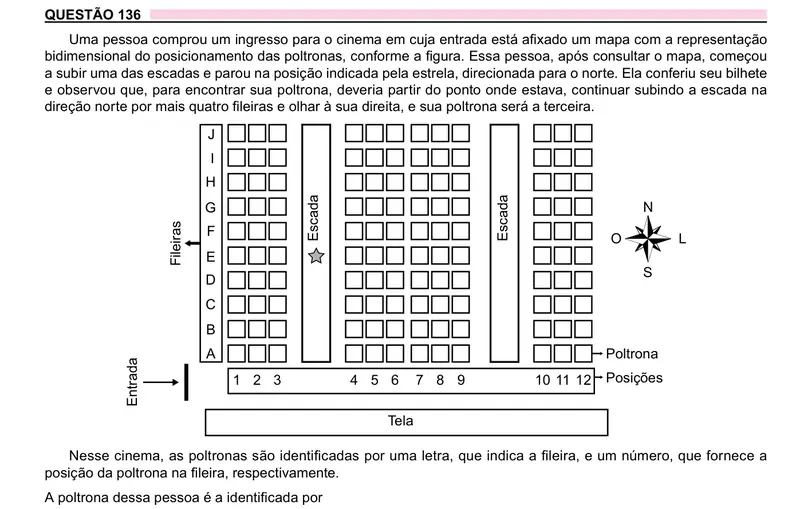 Enunciado da questão 136 do ENEM 2023 Dia 2