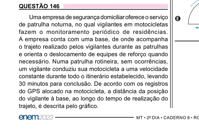 Enunciado da questão 146 do ENEM 2023 Dia 2