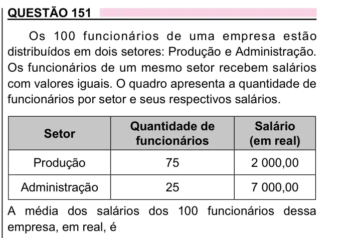 Enunciado da questão 151 do ENEM 2023 Dia 2