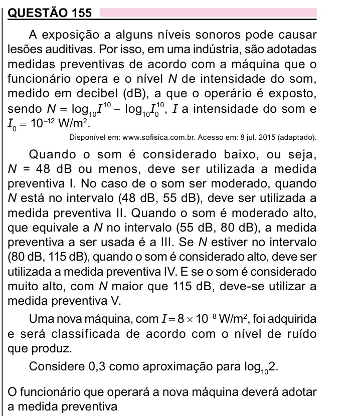 Enunciado da questão 155 do ENEM 2023 Dia 2