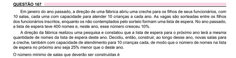 Enunciado da questão 167 do ENEM 2023 Dia 2