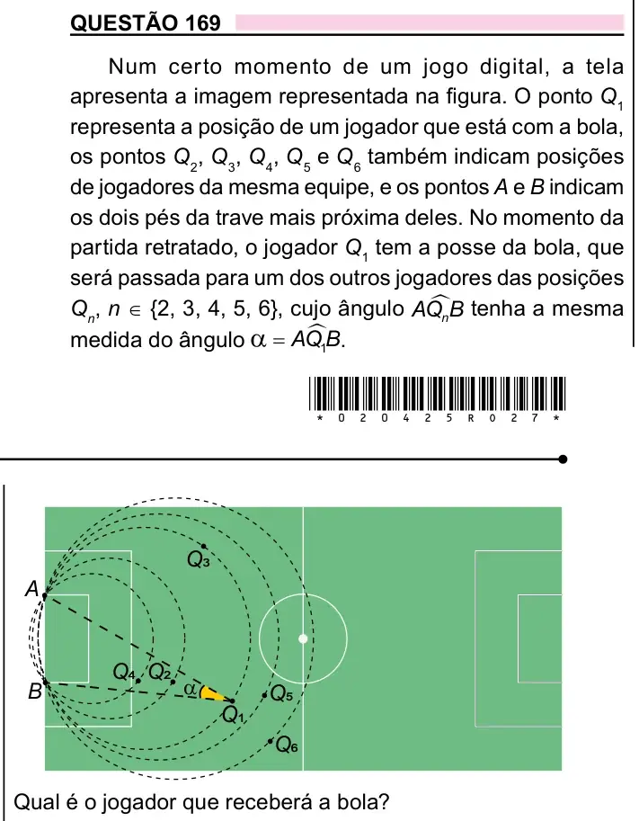 Enunciado da questão 169 do ENEM 2023 Dia 2