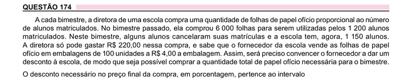 Enunciado da questão 174 do ENEM 2023 Dia 2