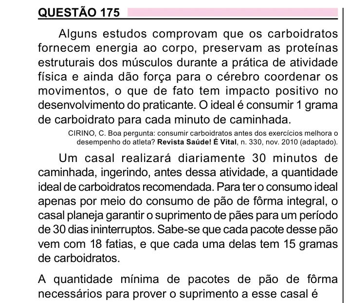Enunciado da questão 175 do ENEM 2023 Dia 2