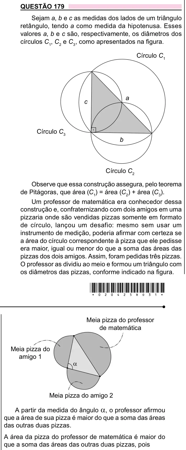 Enunciado da questão 179 do ENEM 2023 Dia 2
