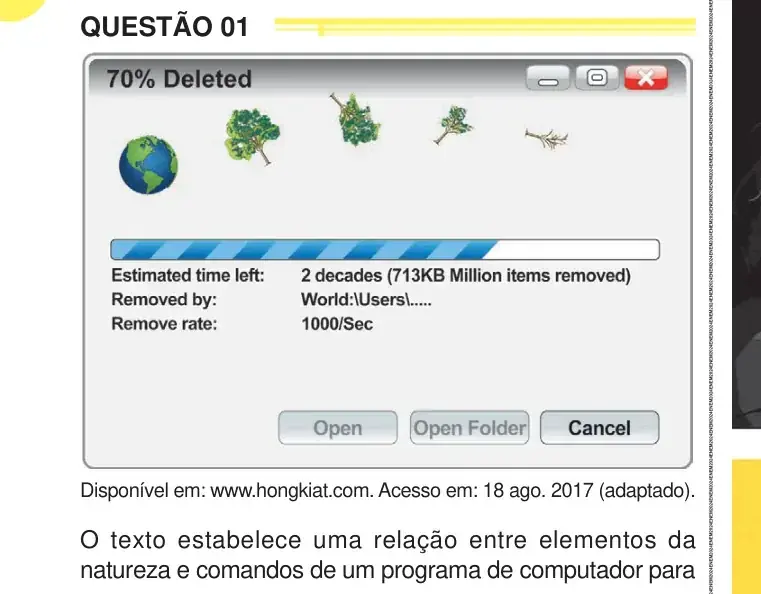 Enunciado da questão 1 do ENEM 2024