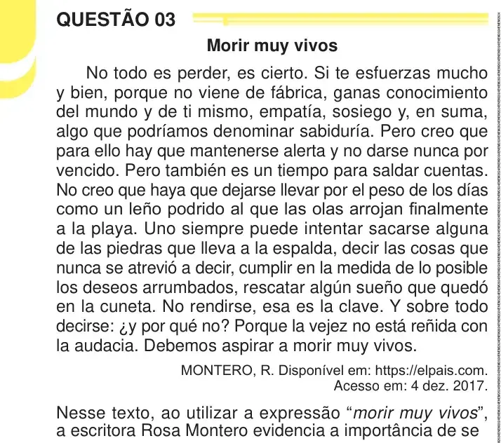 Enunciado da questão 3 do ENEM 2024