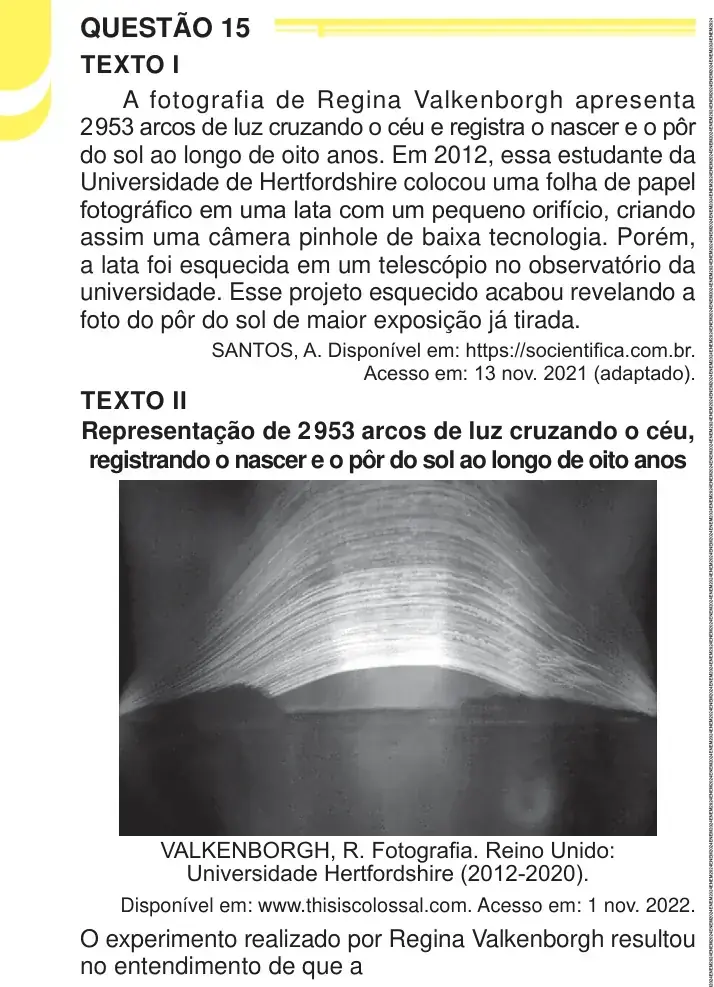 Enunciado da questão 15 do ENEM 2024 Dia 1