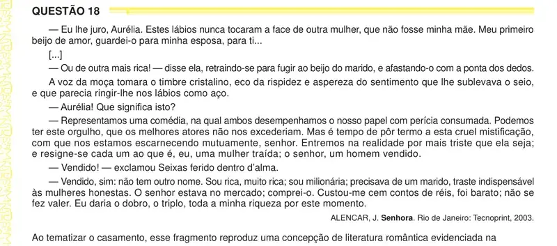 Enunciado da questão 18 do ENEM 2024 Dia 1
