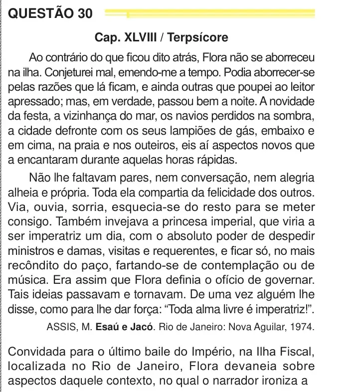 Enunciado da questão 30 do ENEM 2024 Dia 1