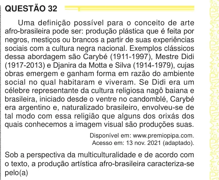Enunciado da questão 32 do ENEM 2024 Dia 1
